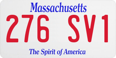 MA license plate 276SV1
