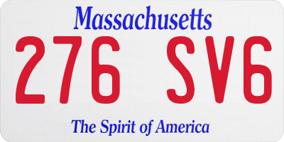 MA license plate 276SV6