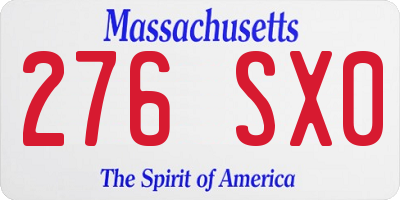 MA license plate 276SX0