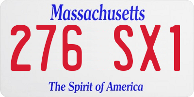 MA license plate 276SX1