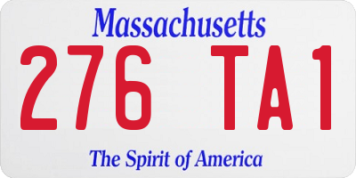 MA license plate 276TA1