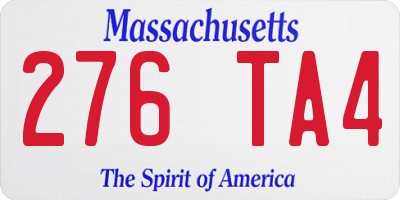 MA license plate 276TA4
