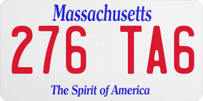 MA license plate 276TA6