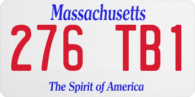 MA license plate 276TB1