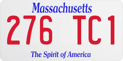 MA license plate 276TC1