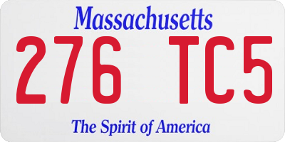 MA license plate 276TC5