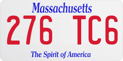 MA license plate 276TC6