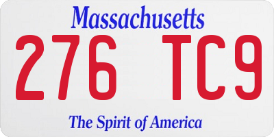 MA license plate 276TC9