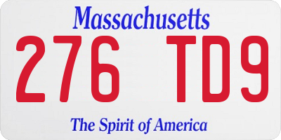 MA license plate 276TD9