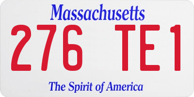 MA license plate 276TE1