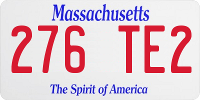 MA license plate 276TE2