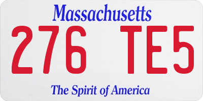 MA license plate 276TE5