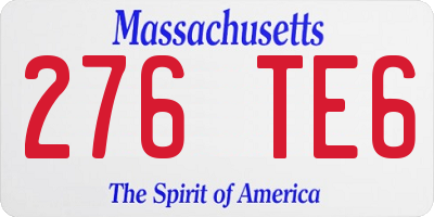 MA license plate 276TE6