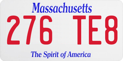 MA license plate 276TE8