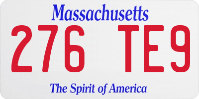 MA license plate 276TE9