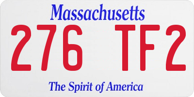 MA license plate 276TF2