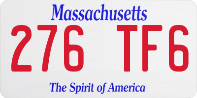 MA license plate 276TF6