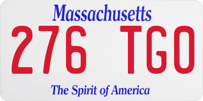 MA license plate 276TG0