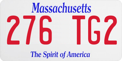 MA license plate 276TG2