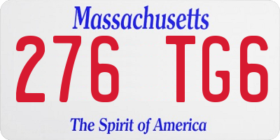 MA license plate 276TG6