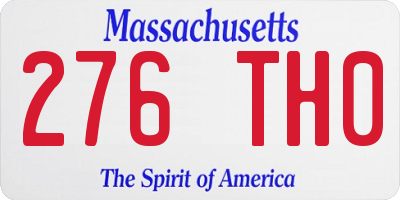 MA license plate 276TH0