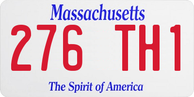 MA license plate 276TH1