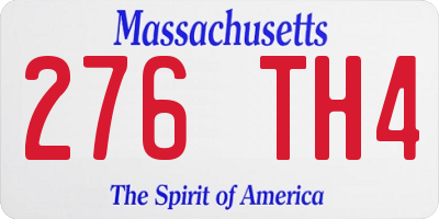 MA license plate 276TH4