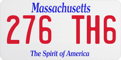 MA license plate 276TH6