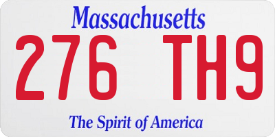 MA license plate 276TH9