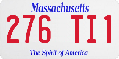MA license plate 276TI1
