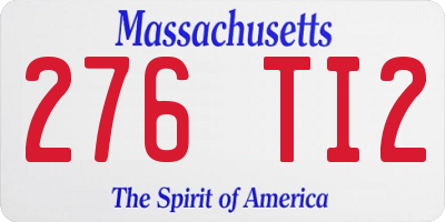 MA license plate 276TI2