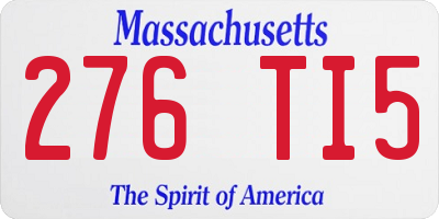 MA license plate 276TI5