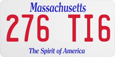 MA license plate 276TI6