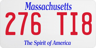 MA license plate 276TI8
