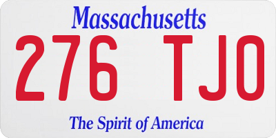 MA license plate 276TJ0