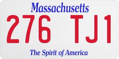 MA license plate 276TJ1