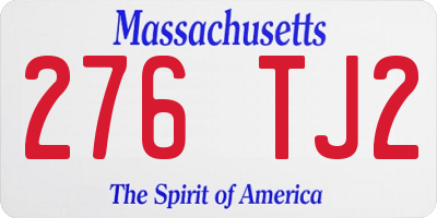 MA license plate 276TJ2