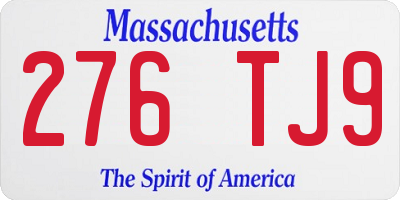 MA license plate 276TJ9