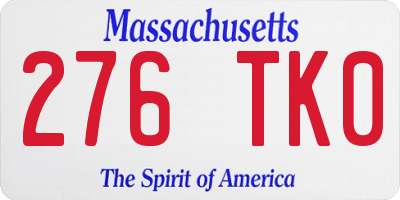 MA license plate 276TK0