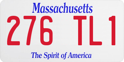 MA license plate 276TL1