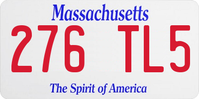 MA license plate 276TL5