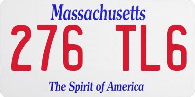 MA license plate 276TL6