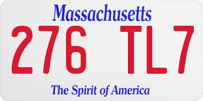 MA license plate 276TL7