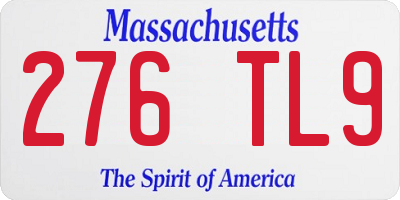 MA license plate 276TL9