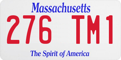 MA license plate 276TM1