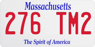 MA license plate 276TM2