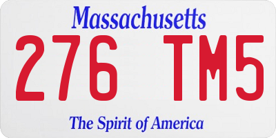 MA license plate 276TM5