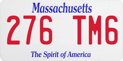MA license plate 276TM6