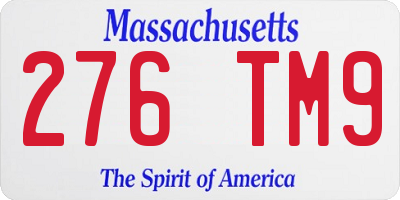 MA license plate 276TM9
