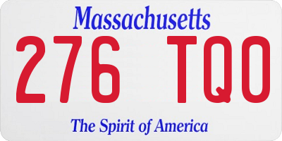 MA license plate 276TQ0